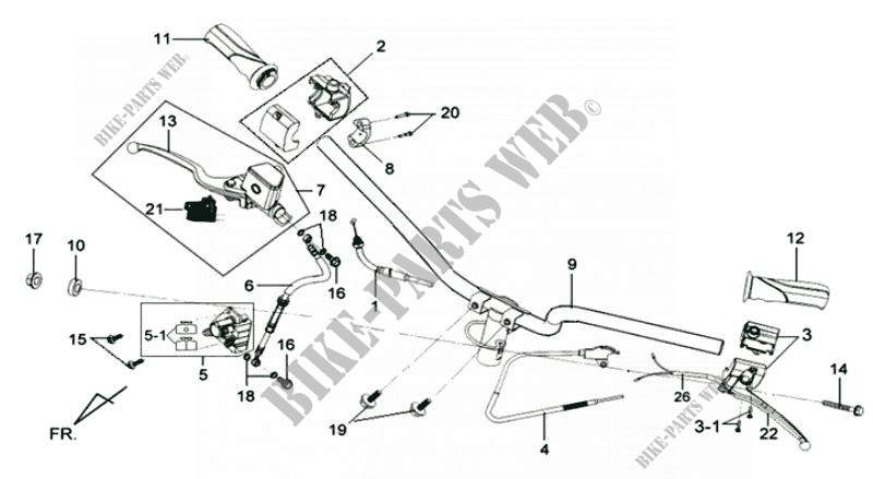 STEERING HANDLE  for SYM MIO 50 (25 KMH) (HU05WBH-6) (L5-L6) 2005