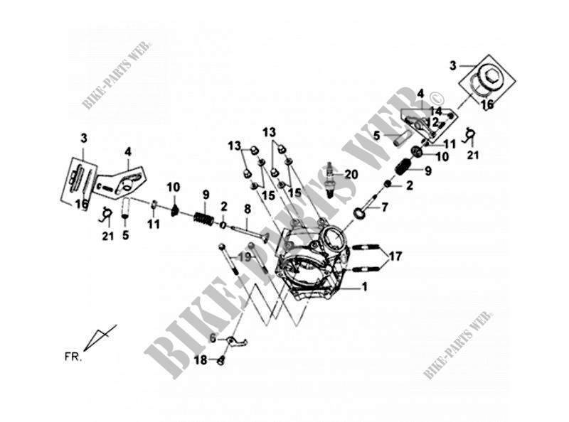CYLINDER HEAD for SYM MIO 50 (25 KMH) (HU05WBZ1-6) (L2) 2012