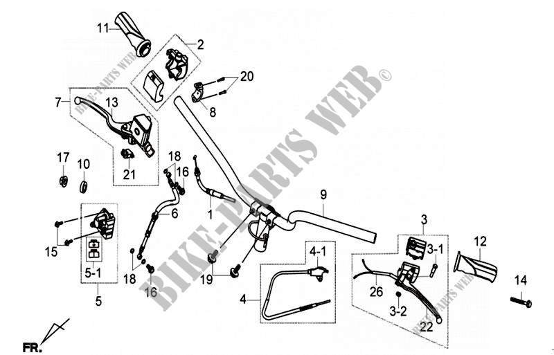 STEERING HANDLE  for SYM MIO 50 (45 KMH) (HU05WAH-6) (L5) 2015
