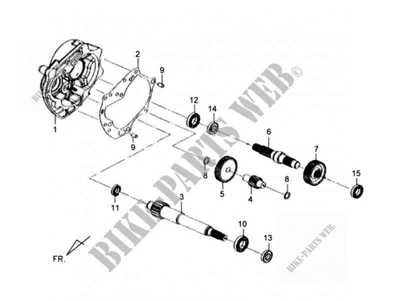 TRANSMISSION CASE   DRIVE SHAFT for SYM MIO 50 (45 KMH) (HU05WAZ1-F) (L2) 2012