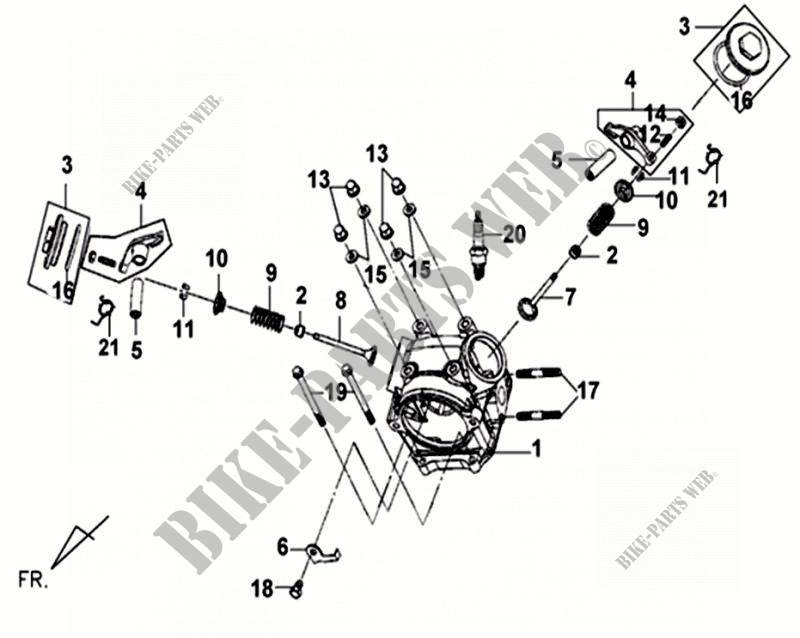 CYLINDER HEAD for SYM MIO 50 (45 KMH)(HU05WA-F) (K9-L4) 2009