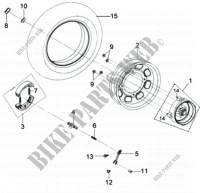 FRONT WHEEL ASSEMBLY for SYM MIO 50 (HU05W1-6) (K5) 2005