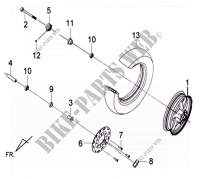 FRONT WHEEL ASSEMBLY for SYM MIO 50 (HU05WD-S) (L1-L4) 2011