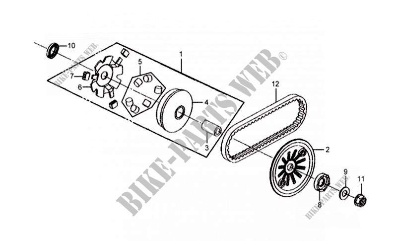 MOVABLE DRIVE FACE for SYM MIO 50 (HU05WH-T) (L6) 2016
