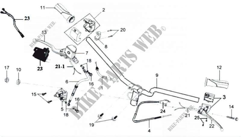 STEERING HANDLE  for SYM MIO 50 (HU05WH-T) (L6) 2016