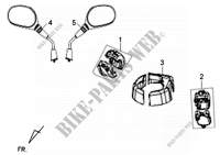 FRONT HANDLE COVER for SYM ORBIT II 50 2T NAKED (45 KMH) (JE05W4-F) (L2-L3) 2012