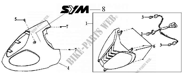 FRONT LIGHT for SYM SHARK 50 (BS05W-6) 1999
