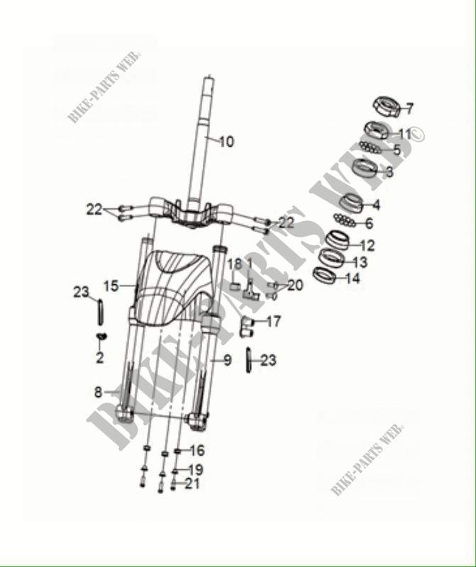 STEERING STEM   FRONT CUSHION for SYM SYMPHONY 50 (XF05W1-IT) (E5) (M1) 2021