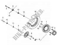 FRONT WHEEL ASSEMBLY for SYM MIO 100 (HU10W8-6) (L0) 2010