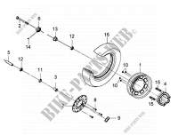 FRONT WHEEL ASSEMBLY for SYM MIO 100 (HU10W8-F) (K7) 2007