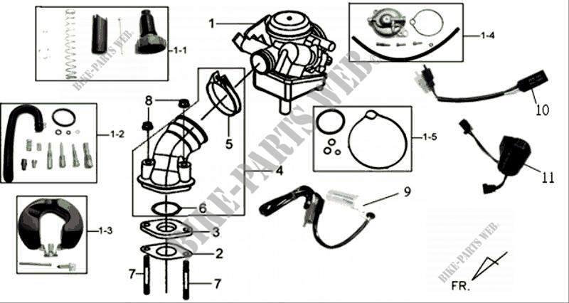 CARBURETOR ASSEMBLY / INNER PIPE ASSEMBLE for SYM MIO 100 (HU10WCH-6) (L6) 2016