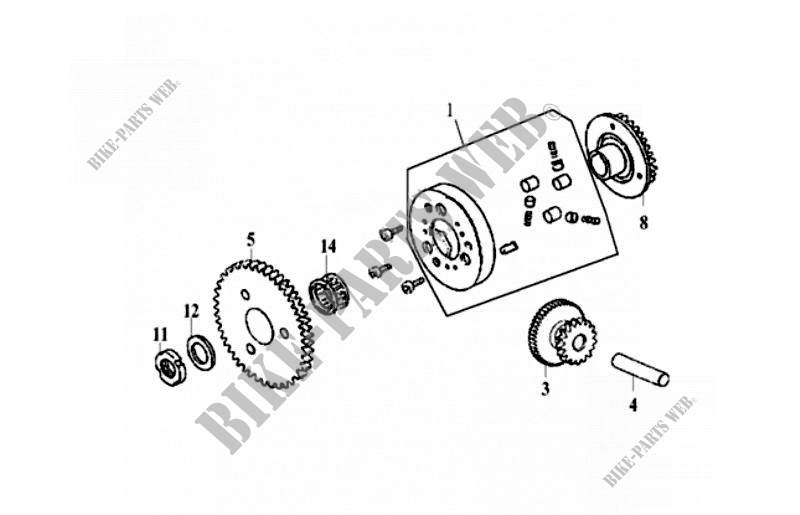 STARTING CLUTCH OUTER for SYM EURO MX 125 (HF12W1-6) (METRO EUROPE 125 DUAL DISK) 2003