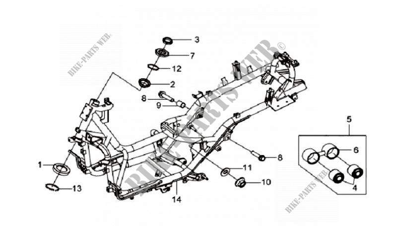 CHASSIS for SYM GTS 125 (LM12W-6) (K7-K8) 2007