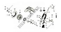 FRONT WHEEL / FORK for SYM GTS 125 EURO 3 (LM12W3-6) (K8) 2008