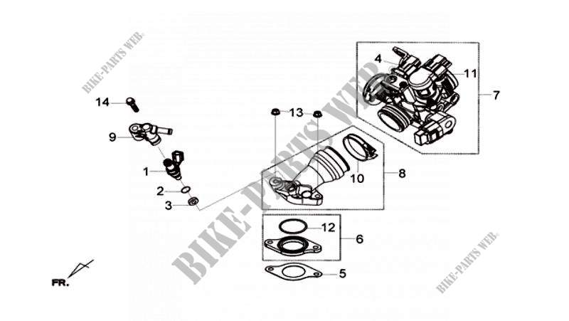 INLET PIPE for SYM GTS 125I (LN12W6-FR) (L6) 2016
