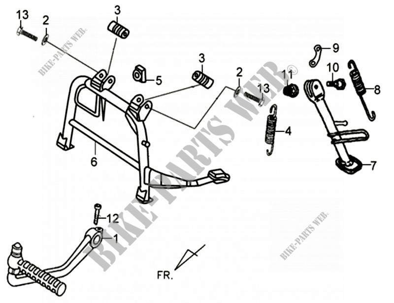 MAIN STAND   KICK STARTER ARM for SYM FIDDLE II (45 KMH) (AF05W-F) (L0-L3) 2010