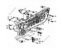 LEFT ENGINE CASING for SYM FIDDLE II 50 (25 KMH) (NEW ENGINE) (AF05W1-6) (K9-L2) 2009