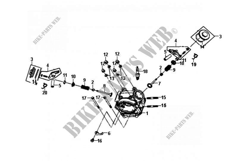 CYLINDER HEAD for SYM FIDDLE II 50 (25 KMH) (NEW ENGINE) (AF05W1-6) (K9-L2) 2009