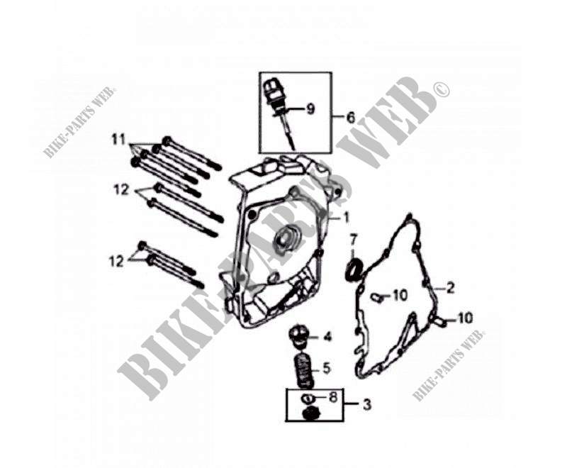 RIGHT CRANK CASE for SYM FIDDLE II 50 (25 KMH) (OLD ENGINE) (AW05W1-6) (K7-K8) 2007