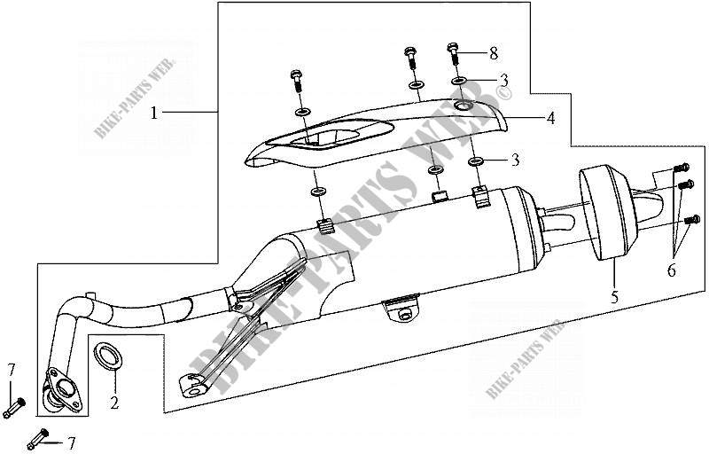 EXHAUST for SYM SHARK 125 DUAL DISK (HS12W1-6) (K2-K4) 2002