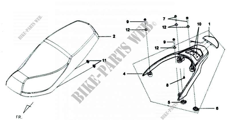 SEAT / REAR GRIP for SYM VS 125 (HV12WB-F) (K9-L3) 2009