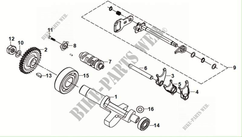 GEAR SHIFT for SYM WOLF CARBURATED 125 (PU12E1-6) (L1-L6) 2015