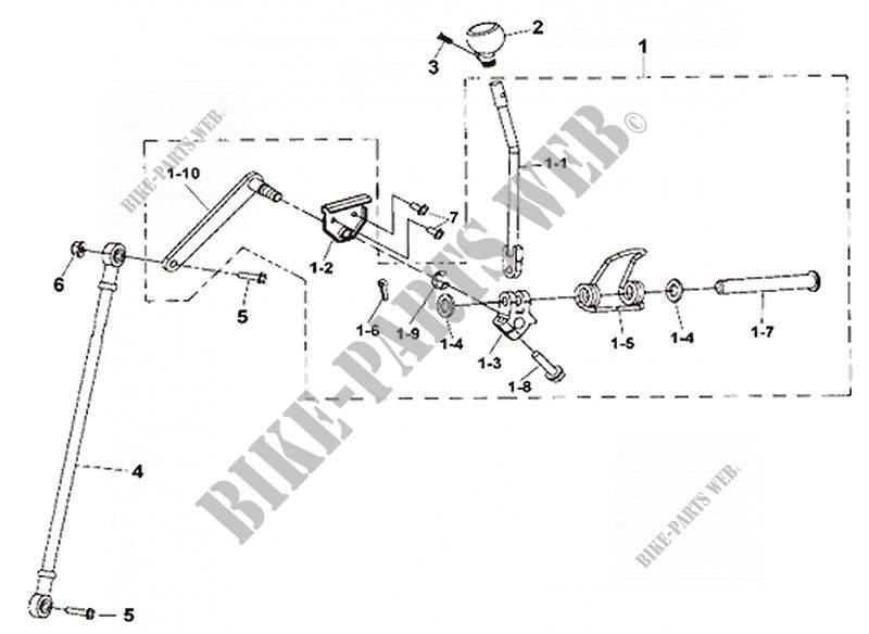 GEAR SHIFT LEVER for SYM TRACKRUNNER 200 (UA18A2-F) (K5-K6) 2005