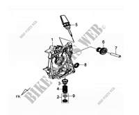 RIGHT CRANKCASE COVER for SYM FIDDLE II 50 (45 KMH) (AF05W-F) (NEW ENGINE) (K9-L2) 2009