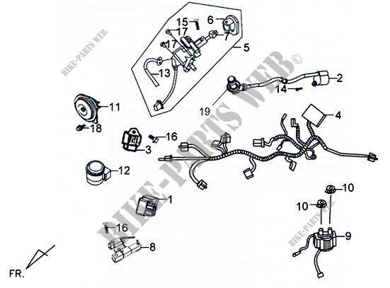 WIRE HARNESS for SYM FIDDLE II 50 (45 KMH) (AF05W-F) (NEW ENGINE) (K9-L2) 2009
