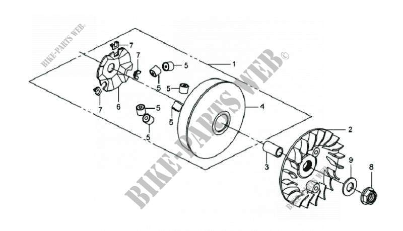 MOVABLE DRIVE FACE  for SYM GTS 250 EURO 3 (LM25W1-P) (K7-K8) 2008