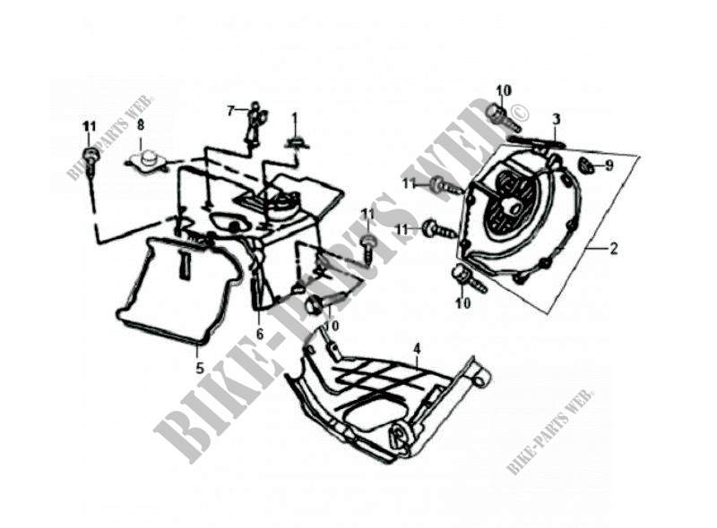 FAN COVER / ENGINE COVER for SYM FIDDLE II 50 (45 KMH) (OLD ENGINE) (AW05W-6) (K7-K8) 2008