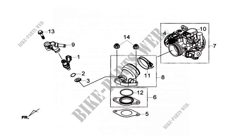 INLET PIPE for SYM GTS 300I ABS (LN30W8-EU) (L4) 2014