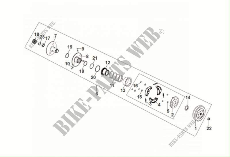 DRIVEN PULLEY ASSY for SYM FIDDLE II 50 (AF05W5-NL) (E5) (M1) 2021