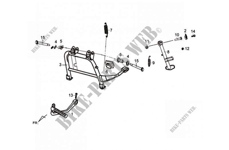 MAIN STAND   KICK STARTER ARM for SYM FIDDLE III 50 (45 KMH) (XA05W2-EU) (L4-L6) 2014