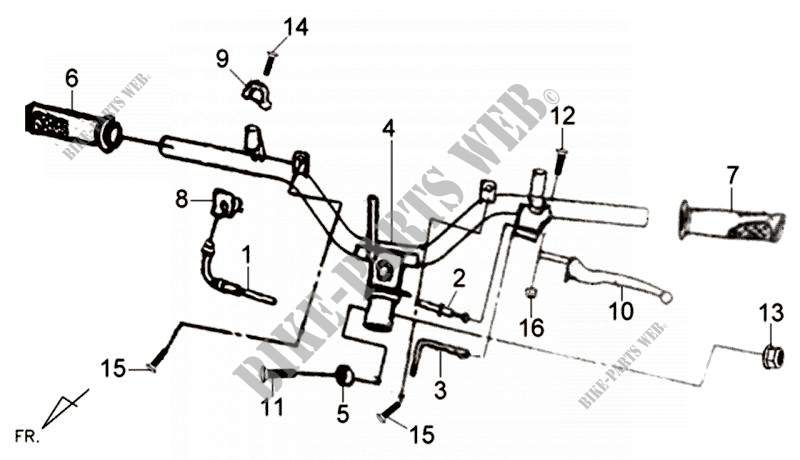 STEERING HANDLE COMPONENT for SYM JET 4 50 (25 KMH) (AD05W2-6) (L0-L5) 2010