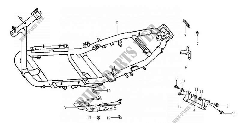CHASSIS for SYM JET 50 (BL05W-6) (BC ENGINE) (K1-K4) 2001